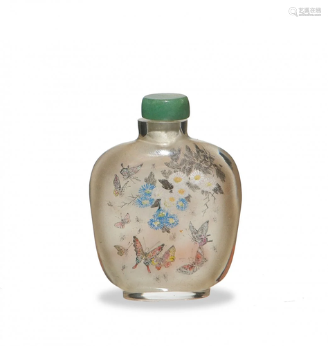 Chinese Inside-Painted Snuff Bottle, Zhang Tieshan