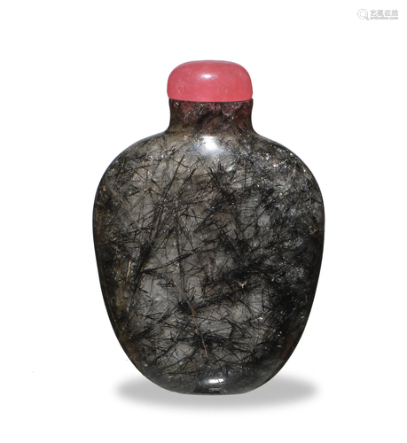 Chinese Rutilated Quartz Snuff Bottle, 18-19th Century