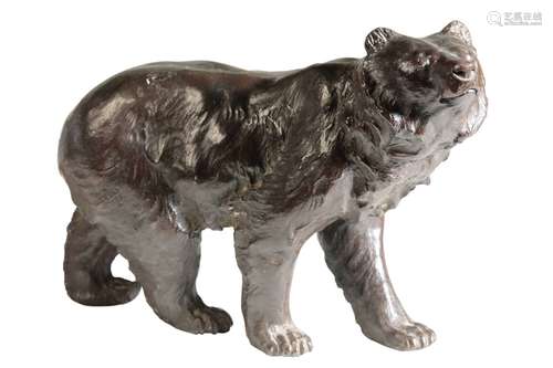 JAPANESE BRONZE BEAR, SIGNED HANEHIROYA MEIJI PERIOD