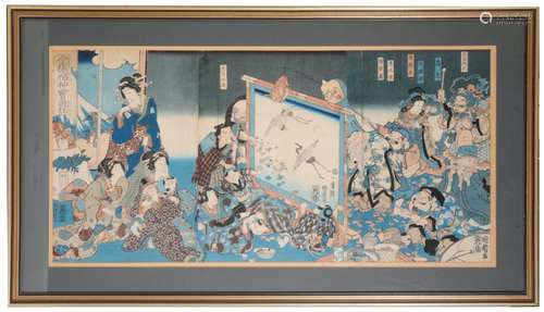 TWO FRAMED JAPANESE WOODBLOCK PRINTS, EDO PERIOD