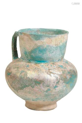 KASHAN TURQUOISE-GLAZE EWER, PERSIA, 12TH CENTURY