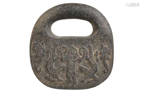 BACTRIAN CARVED STONE WEIGHT, 19TH CENTURY