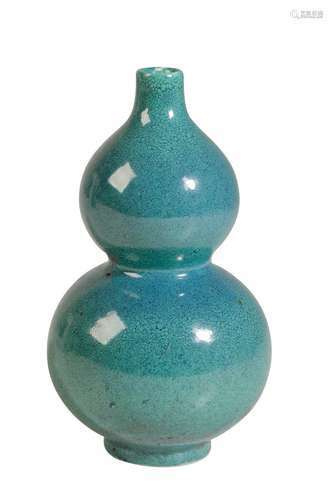 ROBINS-EGG GLAZED DOUBLE GOURD VASE