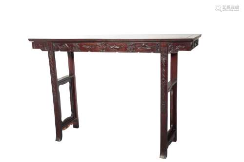 CARVED HARDWOOD ALTAR TABLE, QING DYNASTY, 19TH CENTURY