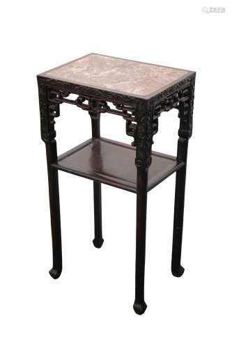CARVED HARDWOOD STAND, QING DYNASTY, 19TH CENTURY