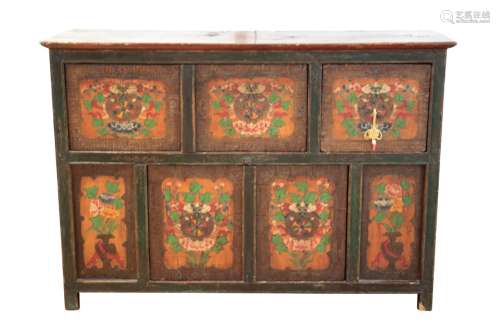 PAINTED LOW CABINET, TIBET, 19TH CENTURY