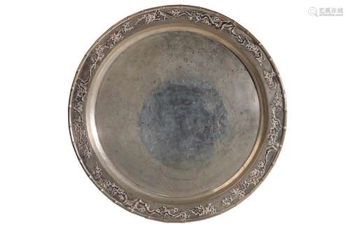 CHINESE EXPORT SILVER TRAY, LUEN WO, SHANGHAI, EARLY 20TH CENTURY