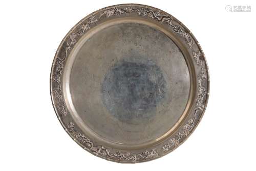 CHINESE EXPORT SILVER TRAY, LUEN WO, SHANGHAI, EARLY 20TH CENTURY