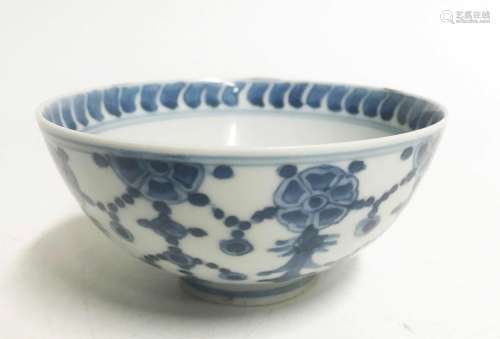 BLUE AND WHITE BOWL, WANLI SIX CHARACTER MARK AND POSSIBLY OF THE PERIOD