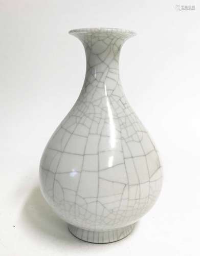 CRACKLE-GLAZE PEAR-SHAPED VASE, GUANGXU SIX CHARACTER MARK BUT LATER