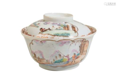 CHINESE EXPORT EUROPEAN-DECORATED COVERED BOWL, QIANLONG PERIOD
