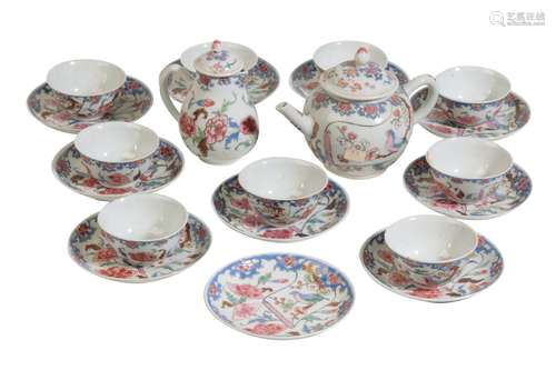 CHINESE EXPORT FAMILLE ROSE TEA SERVICE, QIANLONG PERIOD