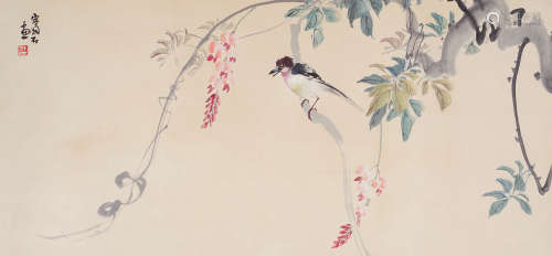 容漱石（1901～1996） 花鸟图 镜片 设色纸本