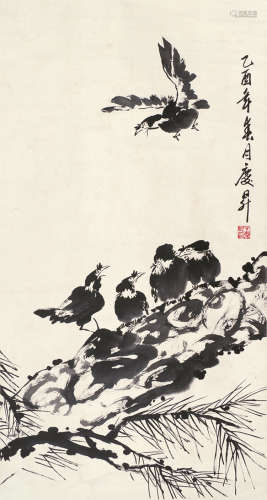 王庆升（b.1932） 乌鸦 立轴 水墨纸本