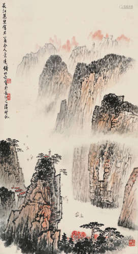钱松嵒（1899～1985） 长江万里 立轴 设色纸本