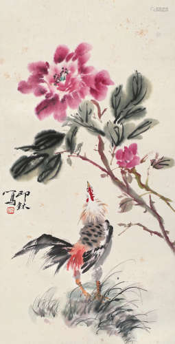 萧朗（1917～2010） 大吉图 立轴 设色纸本