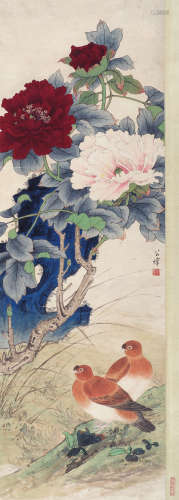 田世光（1916～1999） 花鸟图 镜片 设色纸本