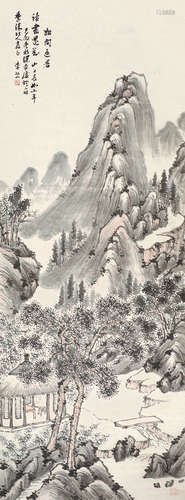 李研山（1898～1961） 山水 立轴 设色纸本