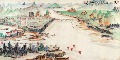 黄独峰（1913～1998） 漓江归航 镜片 设色纸本