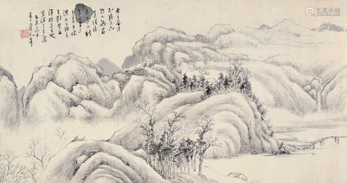 陈半丁（1876～1970） 山水 镜片 水墨纸本