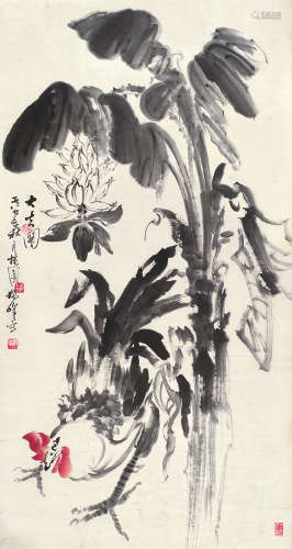 黄独峰（1913～1998） 大吉图 镜片 设色纸本