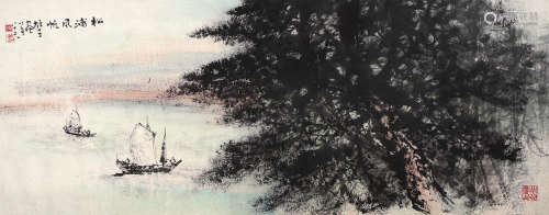 黎雄才（1910～2001） 松浦风帆 镜框 设色纸本
