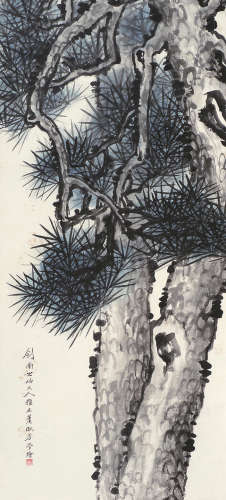 萧淑芳（1911～2005） 松 立轴 设色纸本