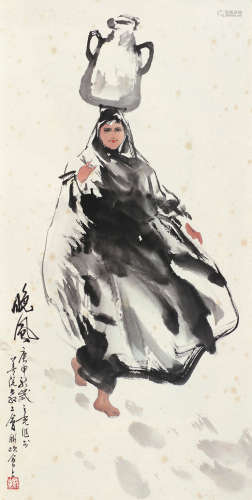 杨之光（1930～2016） 晚风 镜框 设色纸本