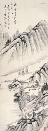 顾沄（1835～1896） 水墨山水 立轴 水墨纸本