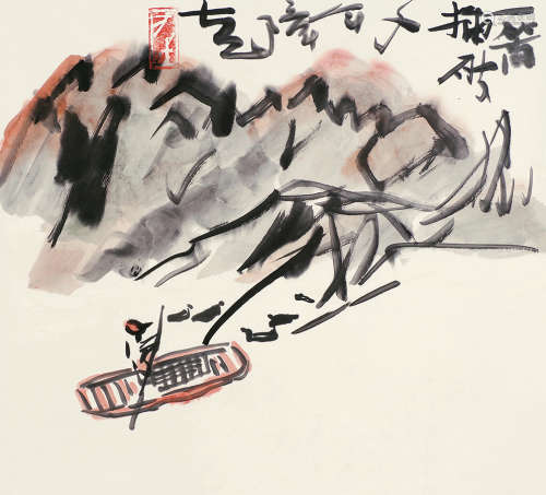 方土（b.1963） 山水 镜片 设色纸本