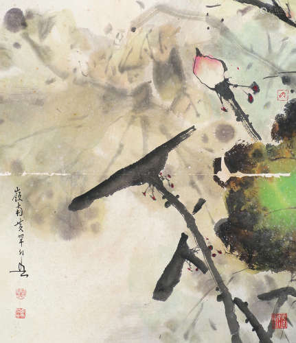 黄幻吾（1906～1985） 荷花 镜片 设色纸本
