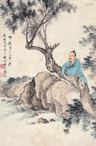 潘振镛（1852～1921） 人物 立轴 设色纸本