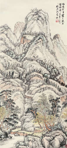 沈觉初（1914～2008） 山水 立轴 设色纸本