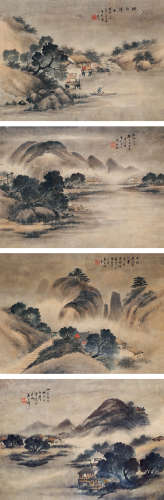 吴石僊（1845～1916） 山水 镜片 设色纸本