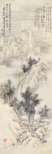 陈衡恪（1876～1923） 山水人家 立轴 设色绢本