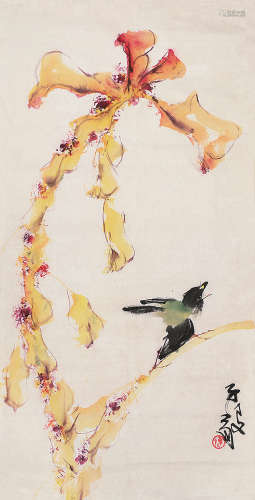 陈子毅（1919～2019） 花鸟 镜片 设色纸本