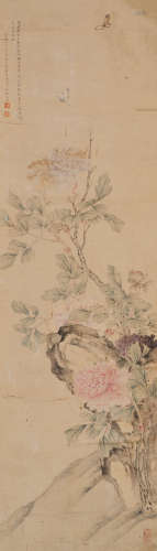 董小宛（1624～1651） 花卉 立轴 设色纸本