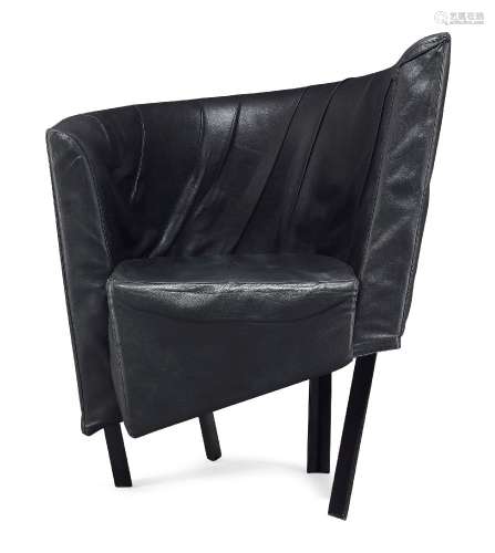 Paolo Pallucco (b.1950), a 'Le lamentazioni' lounge chair c.1988 With asymmetric black faux-