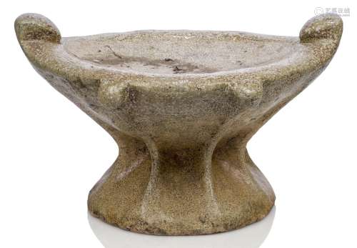 Sarah Walton (1945-), a large bird bath c.2000, initialled to side A large salt glazed bird bath