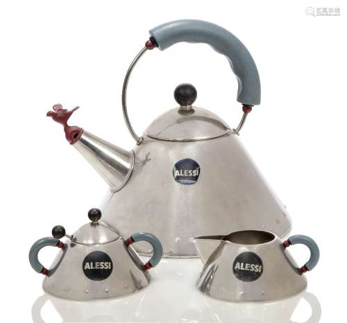 Michael Graves (1934-2015), an Alessi kettle c.2000, labelled and marked to base A stainless steel