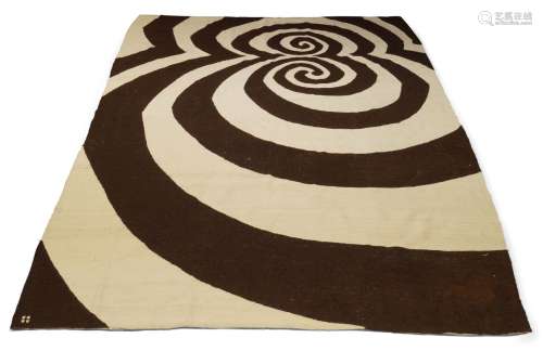 Belkis Balpinar (b.1941), a modern wool flatweave carpet c.2000 With brown abstract design on