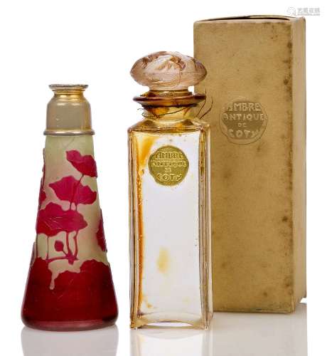 René Lalique (1860-1945) a 'Coty-9' Eau de Toilette glass scent bottle with original box Designed