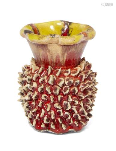 Kate Malone (1959-), a small spiked vase c.2005, impressed initials to base A small stoneware vase