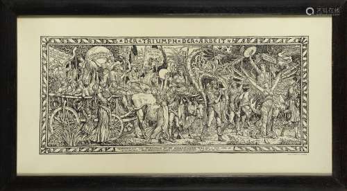 Walter Crane (1845-1915), ‘Der Triumph der Arbeit’ (The Triumph of Labour), a print on cream paper