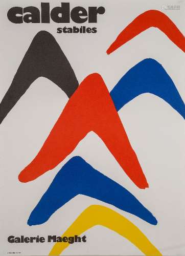 Alexander Calder, American 1898-1976- Stabiles, c.1970s; the original lithographic poster in colours