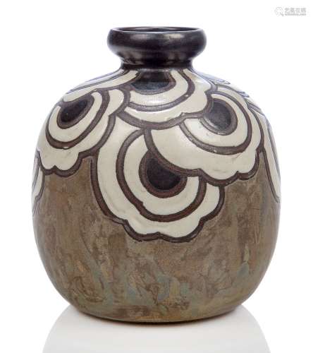Charles Catteau (1880-1966), a Boch Freres Art Deco stoneware vase c.1923, printed Boch Freres