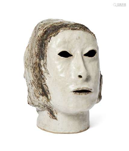 Eric James Mellon (1925-2014), a stoneware head 1963, signed and dated to interior An unusual