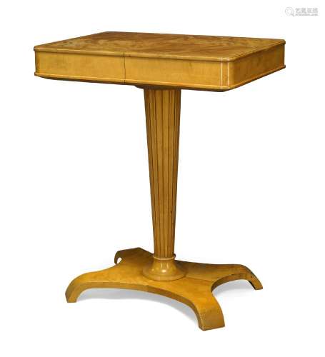 Attributed to Axel Larsson (1898-1975), a satin birchwood sewing table, produced by AB Svenska