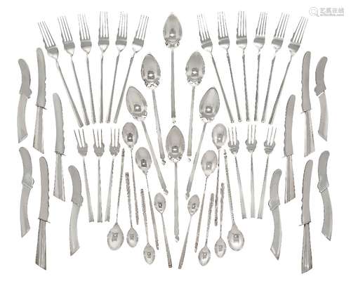 Borek Sipek (1949-2016) for Driade ‘Follies’ Series, a set of silver plated ‘Alix’ cutlery c.1989,