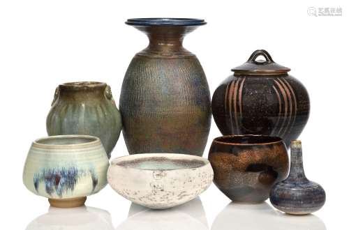 Derek Davis (1926-2008), a bud vase c.1960, signed to base A small stoneware bud vase with long neck